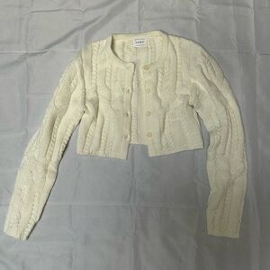 Sabo Skirt Cream Cable Knit Sweater